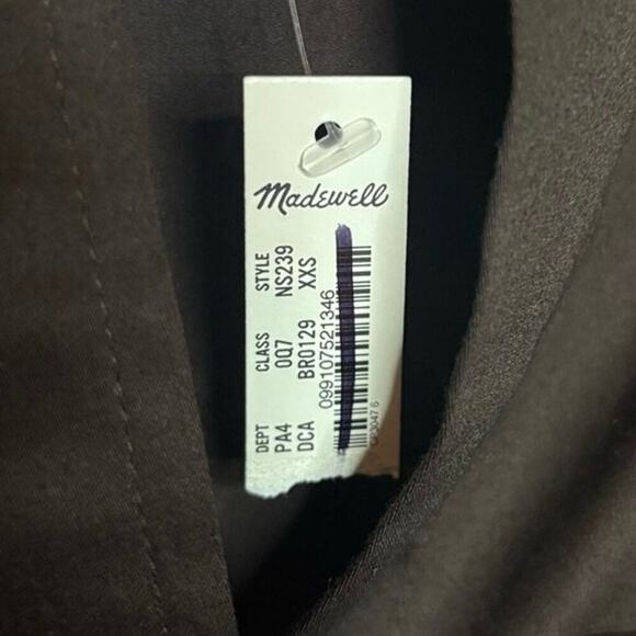 Madewell Dark Brown Cotton Sateen Shirt Dress XXS NWT Work to Weekend - Picture 8 of 9
